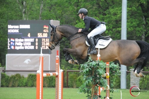 Marcus Ehning and Querlybet Hero's son at...